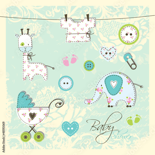 Vector: Baby shower design elements Baby shower design elements