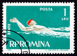 Postage stamp Romania 1963 Swimming, Backstroke Style
