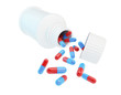 White plastic medical container for pills