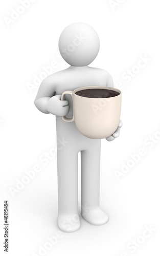 Illustration: Person with coffe cup Person with coffe cup