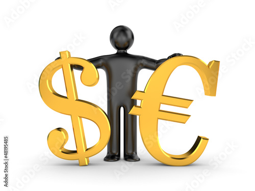 Illustration: Dollar or euro Dollar or euro