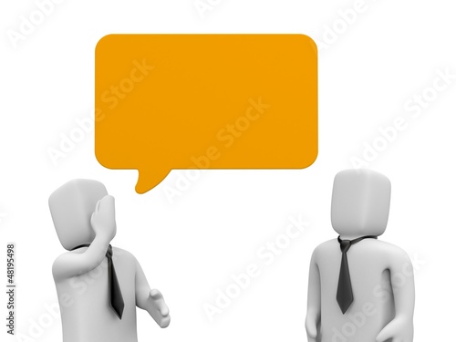 Illustration: 3d people and speech cloud 3d people and speech cloud
