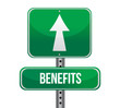 benefits road sign