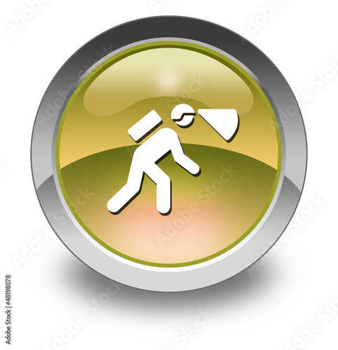 Illustration: Yellow Glossy Pictogram "Caving / Spelunking" Yellow Glossy Pictogram "Caving / Spelunking"