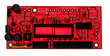 Silhouette of modern printed-circuit board with electronic compo