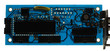 Silhouette of modern printed-circuit board with electronic compo