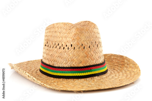 Photo: Straw hat with colorful ribbon Straw hat with colorful ribbon
