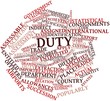 Word cloud for Duty