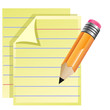 Vector notepad with pencil
