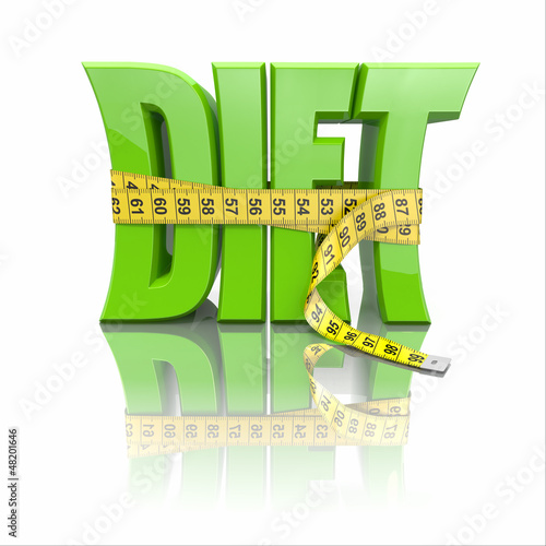 Illustration: Text Diet and measuring tape Text Diet and measuring tape