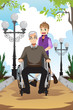 Vector: Grandson and grandfather Grandson and grandfather