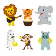 Vector: Animals playing music Animals playing music