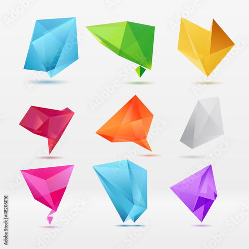 Vector: Abstract origami speech bubble vector background Abstract origami speech bubble vector background