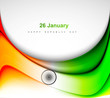 Indian flag background with wave fantastic design vector