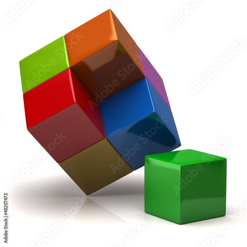 Illustration: Creative business concept. 3d colorful cubes. Creative business concept. 3d colorful cubes.
