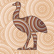 Aboriginal emu dot painting in vector format.