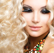 Beautiful Girl with Curly Blond Hair