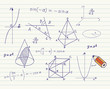 Mathematics sketches on school board