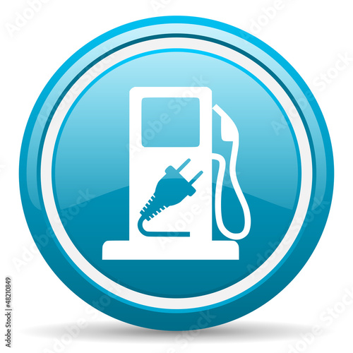 Illustration: fuel blue glossy icon on white background fuel blue glossy icon on white background