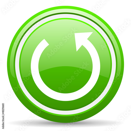 Illustration: rotate green glossy icon on white background rotate green glossy icon on white background