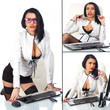 Collage of sexy secretary