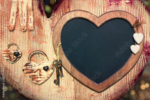 Photo: Valentine blackboard frame with keys to the heart Valentine blackboard frame with keys to the heart