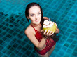 woman in the swimming pool