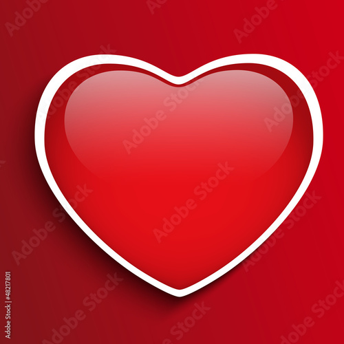 Vector: Glass Red Glossy Heart Glass Red Glossy Heart