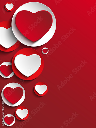 Vector: Valentine Day Heart on White Button Valentine Day Heart on White Button