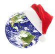 Photo: Earth with santa hat Earth with santa hat