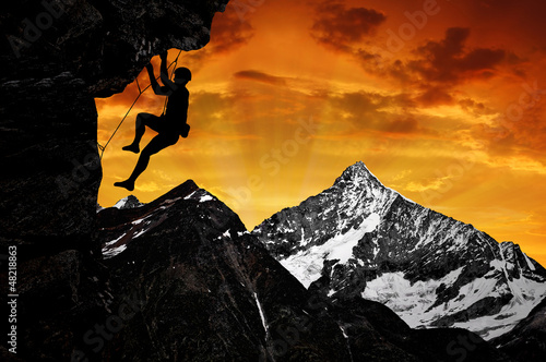 Photo: climbers in the Swiss Alps climbers in the Swiss Alps