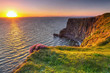Cliffs of Moher at sunset in Co. Clare, Ireland