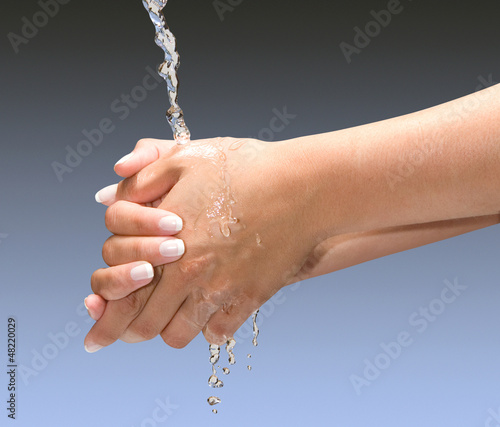 Photo: Washing Hands Isolated with clipping path Washing Hands Isolated with clipping path