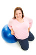 Photo: Plus Size Woman with Pilates Ball - Full Body Plus Size Woman with Pilates Ball - Full Body