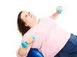 Plus Size Woman Does Pilates