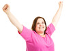 Overweight Woman is Overjoyed