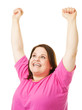 Woman Rasing Arms in Celebration