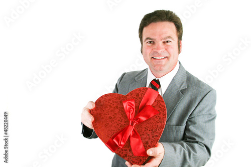 Photo: Businessman with Valentine Candy Heart Businessman with Valentine Candy Heart