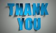 Thank you cut from paper on background