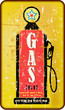 Vintage gas station sign, gas pump, vector illustration