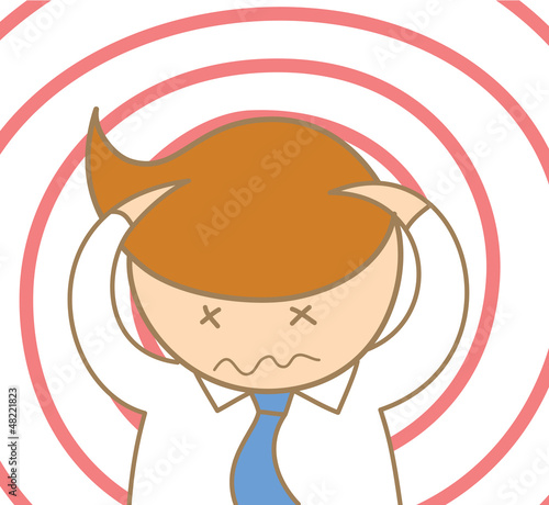 Vector: cartoon character of business man headache and confusing cartoon character of business man headache and confusing