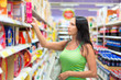 Woman checking food labelling