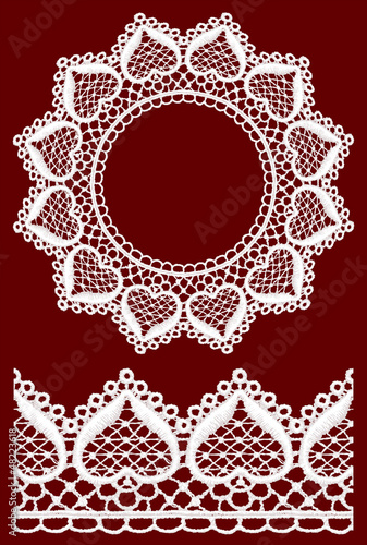 Vector: Round openwork lace border. Round openwork lace border.