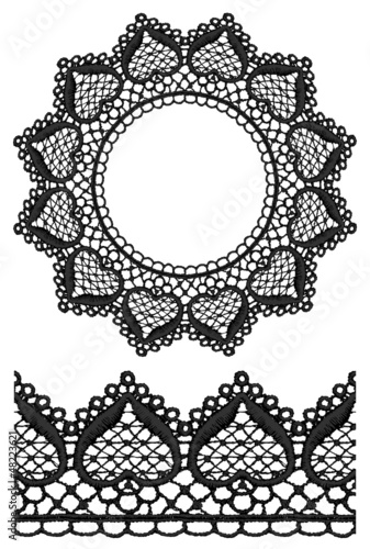 Vector: Round openwork lace border. Round openwork lace border.