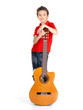 caucasian boy with acoustic guitar