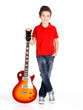 Portrait of young boy with a electric guitar