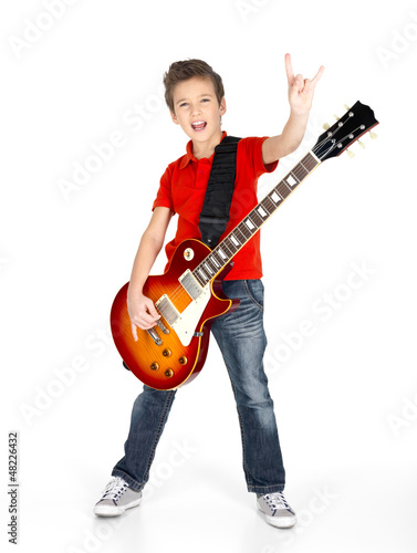 Photo: white boy with the electric guitar white boy with the electric guitar