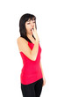 Yawning bored girl