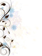 Ornamental border with floral elements and swirls