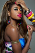 Young African-american fashion model.